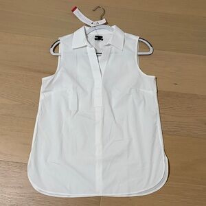 New Talbots White Sleeveless Blouse non-iron